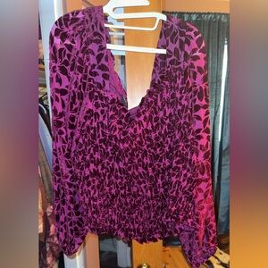 Torrid Rich Burgundy Textured Crop Blouse